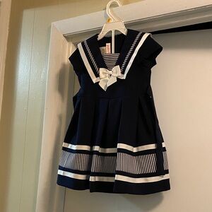 Jessica Ann Navy and White Formal Dress